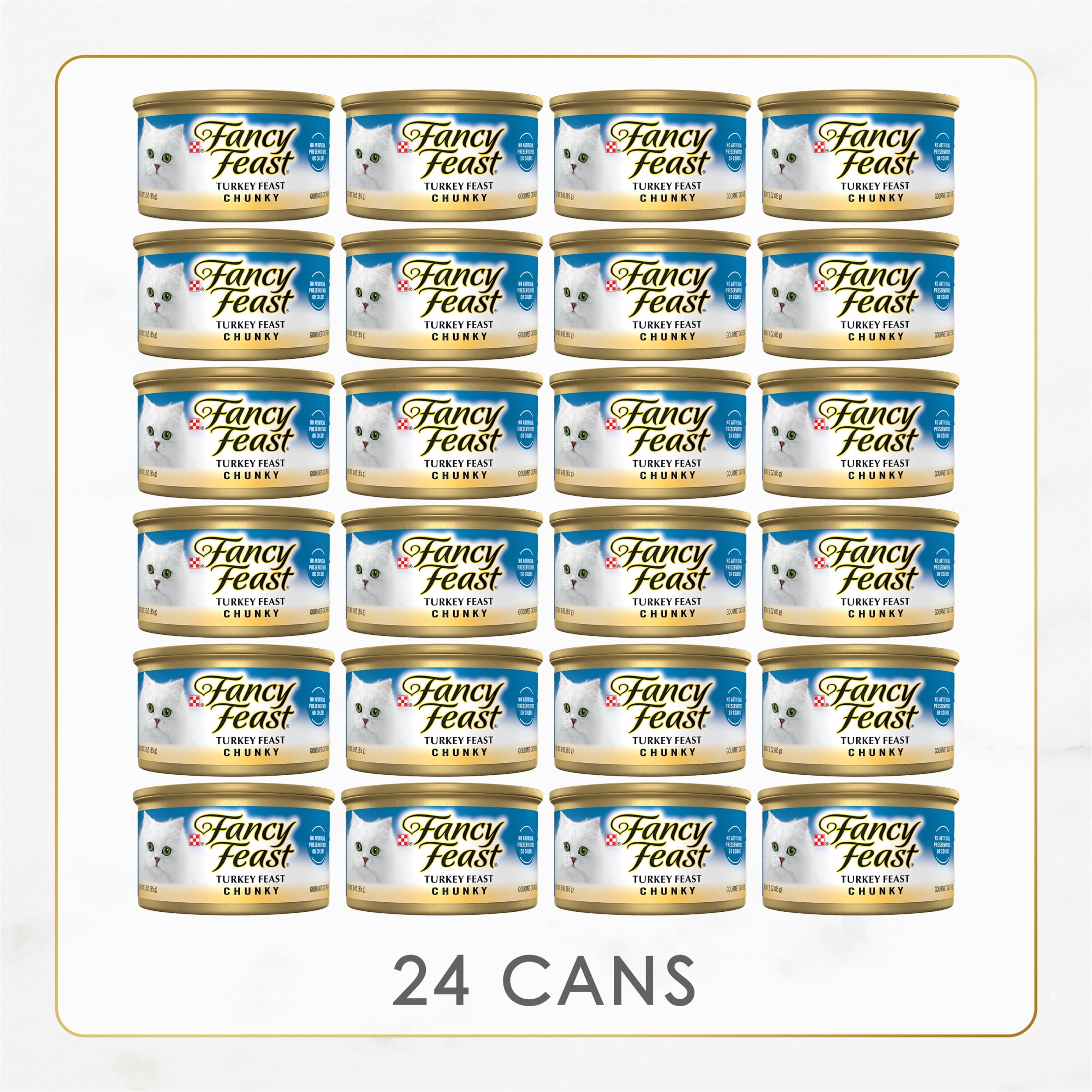 (2 pack) Purina Fancy Feast Chunky Kitten Food, Wet Cat Food, Turkey Feast, 3 oz Cans, 24 Pack