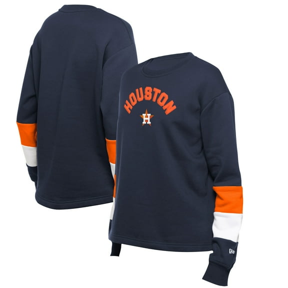 Women's-New Era Navy Houston Astros Game Day Color Pullover Sweatshirt