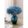 thumbnail image 4 of Peacock Blue Hydrangea Silk Flowers Heads 10 Pcs Full Morttic Hydrangea Flowers Artificial with Stems for Wedding Home Party Shop Baby Shower Decor, 4 of 11