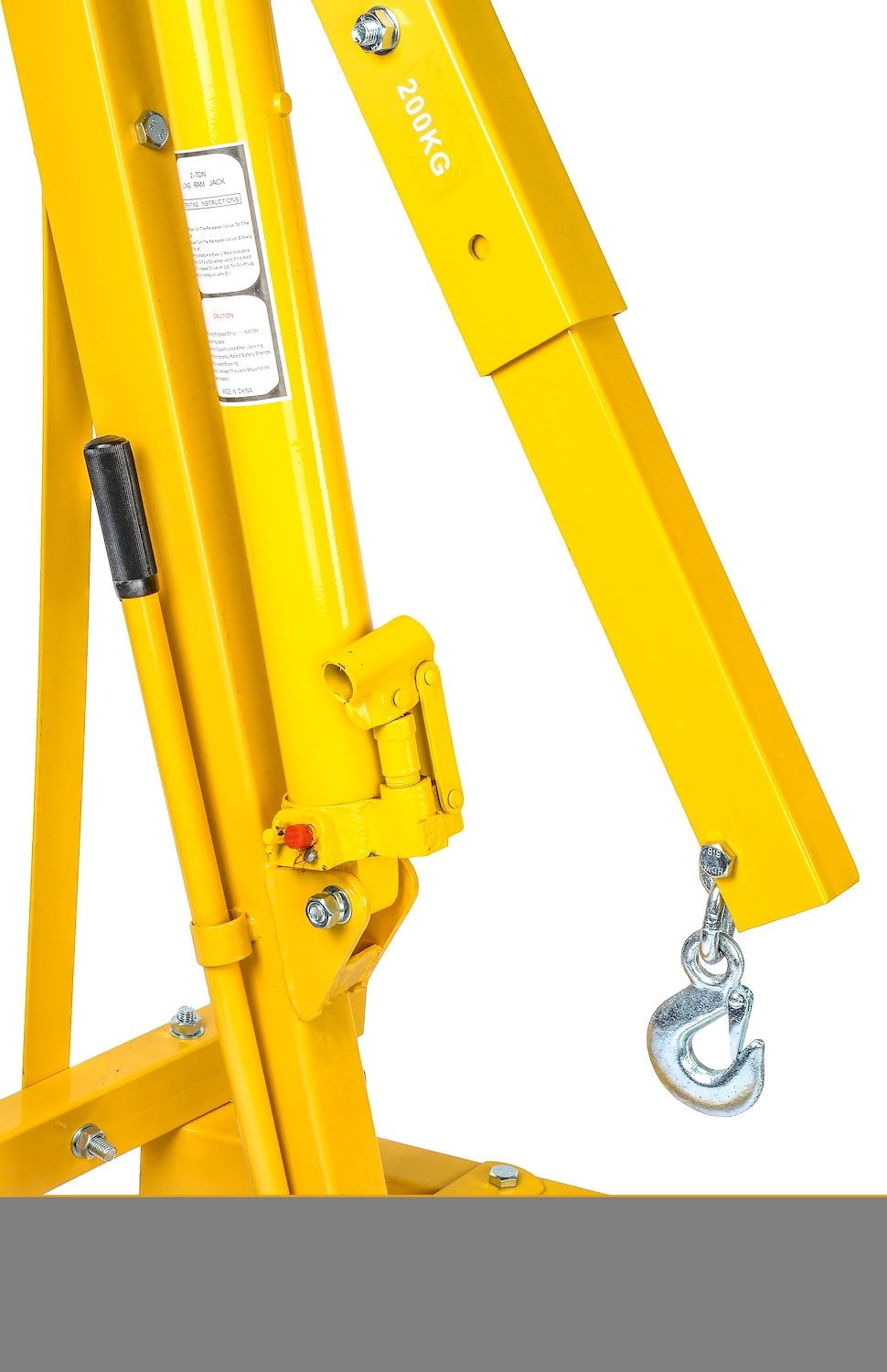 JEGS 81059 1/2-Ton Automotive Shop Crane, Red, Steel, 16000 oz Max Weight, Manual Lifting Crane