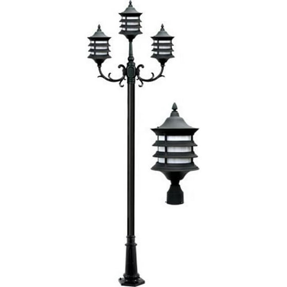 Dabmar Lighting Gm1807 B 3 X 26 Watt Dl S26 Gu24 120 V Stephanie Post Three Light Fixture With Ul Listed Wire Cable Black White Verde Green