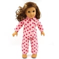 thumbnail image 3 of 18 pulgadas muñeca pijama niñas muñeca de juguete estampado patrón ropa de dormir diseño de botón abierto frontal con solapas Irene Inevent FN0399-00B, 3 of 7
