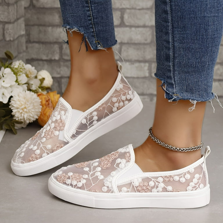 Blphud Nice Shoes for Women Summer Shoes for Women 2024 Casual Dress Sandals Ladies Casual Floral Pattern Hollow out Breathable Mesh Large Size Lightweight Non Slip Casual Shoes Walking Shoes Pink 40