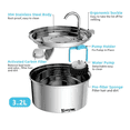 thumbnail image 2 of Bebedero  Bloosom Fuente Para Gatos Perros Acero Inoxidable 3.2l Plata, 2 of 4