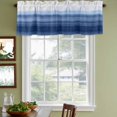 thumbnail image 4 of Navy Blue Ombre Valances for Windows, Decorative Rod Pocket Window Valance Curtains, Farmhouse Modern Gradient Short Curtain Drapes for Kitchen/Bathroom/Living Room, 2 Panels, 42" W x 12" L, 4 of 8