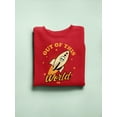 thumbnail image 3 of Out of This World - Alien Emoji Rocket Adventure Graphic Men's Sweatshirt, 3 of 4