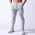 thumbnail image 1 of Pantalones deportivos de moda para hombre, con cordón ajustable, ajustados, elásticos, con cremallera invisible, elásticos, de poliéster y algodón., 1 of 7