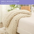 thumbnail image 3 of ZXNYH Chunky Knit Blanket Throw 51"x63", 100% Hand Knitted Chenille Throw Blanket, Big Soft Thick Yarn Cable Knit Blanket, Large Rope Knot Crochet Throw Blankets for Couch Bed Sofa (Beige), 3 of 7