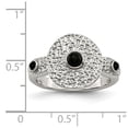 thumbnail image 2 of Stainless Steel Polished and Textured Black Simulated Onyx Ring - Size 9, 2 of 2