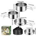 thumbnail image 3 of FeiFu 304 Stainless Steel Outdoor Cooking Set Rustproof Camping Cookware Kit with Non-Slip Handles for Backpacking Hiking, 3 of 5