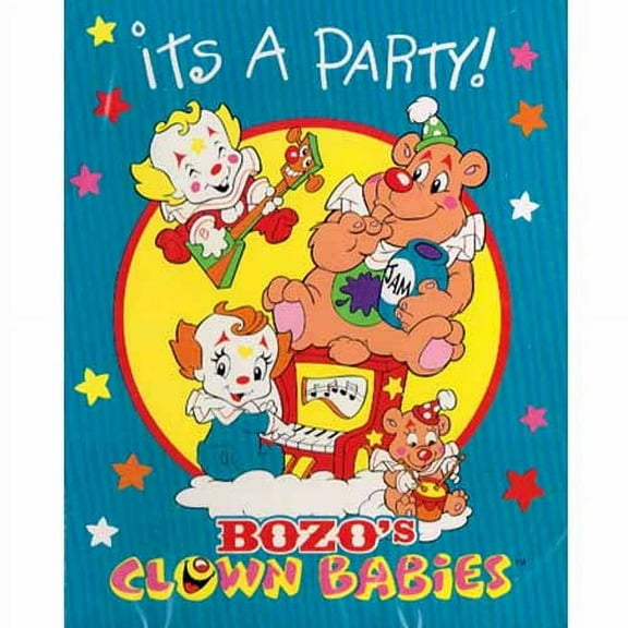 Various Clown Babies Invitations with Envelopes, 8 Count