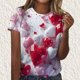 thumbnail image 2 of Mujeres Pantalones Cortos, Moda Impresa Manga Corta Cuello Redondo Camiseta Blusa, Top de Lentejuelas Casual, 2 of 9