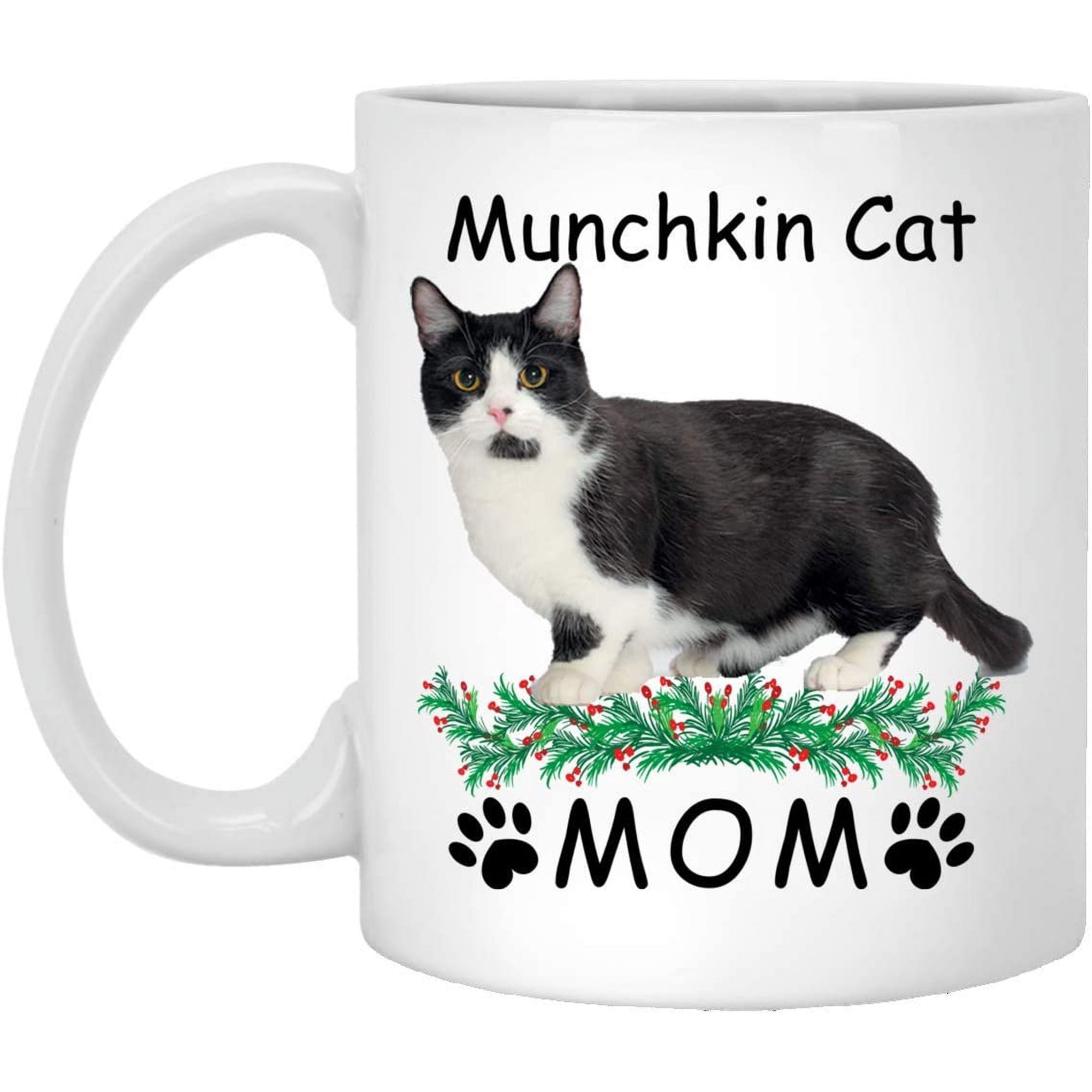 Funny Saying Munchkin Cat Black White Gifts For Mom Christmas 2022 Gifts White Coffee Mug White 11oz