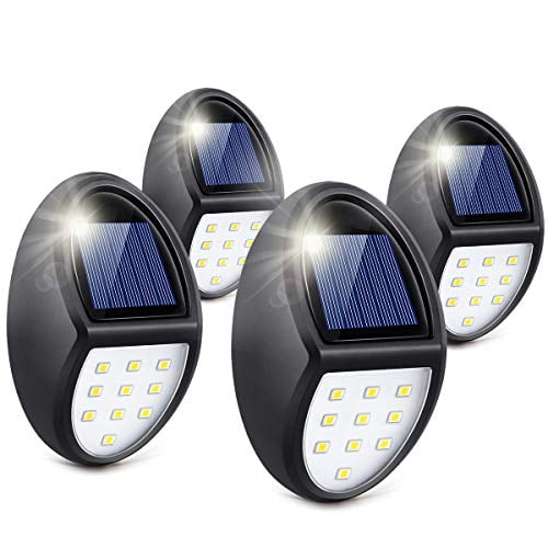 Always on Solar Lights Outdoor Waterproof, Mini Solar Fence Lights for