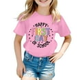 thumbnail image 4 of T Shirts for Girls Size 8-9 Pink Back to School Shirt Casual Crewneck Short Sleeved Tee Tops Kids Summer Clothes (Child, 8-9 Years), 4 of 5