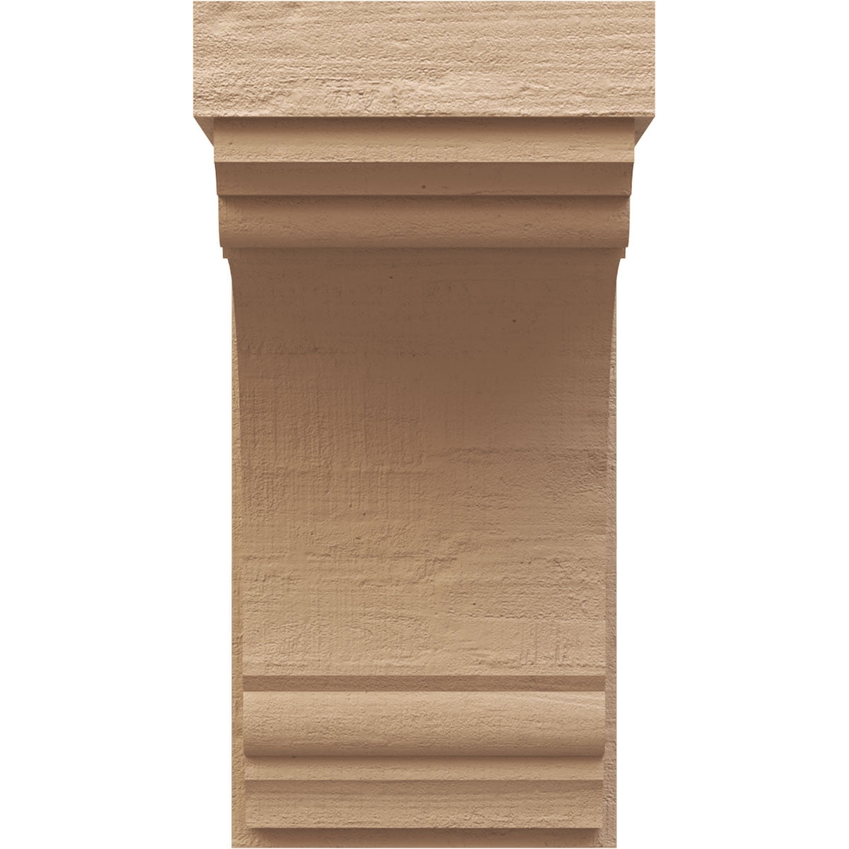 12"W x 12"D x 24"H Wide Warren Rough Cedar Woodgrain TimberThane Corbel, Primed Tan
