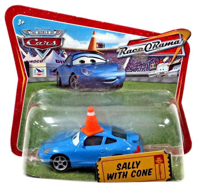 Disney Pixar Cars Sally with Cone Diecast Short Card Race O Rama 1:55 Scale Mattel