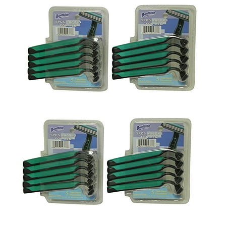 4 Packs of 5 Triple Blade Disposable Razors for Men 20 Total Razors Promotional Quality