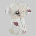 thumbnail image 7 of EHTMSAK Scrubs Tops for Womens Xi Floral with Pocket Summer Nurse Short Sleeve V Neck Workwear Print Working Uniform Blouse Medical Scrubs with Pockets on Clearance White 3X, 7 of 7