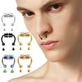 thumbnail image 4 of Sonducket 1 Uds. Aro para la nariz reutilizable de acero inoxidable, aro para la nariz, herraduras, joyería de aro sin perforación para decoración de Ropa, zapatos y accesorios Miscelánea Oro rosa, 4 of 8