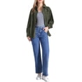 thumbnail image 2 of INSPIRE CHIC Corduroy Jacket for Women's Button Up V Neck Blouses Autumn and Winter Loose Shirt L Army green, 2 of 5