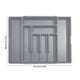 thumbnail image 3 of Organizador de cajones de cocina extensible | Bandeja ajustable para cubiertos de cubertería – Polipropileno, gris/negro, 55x40x5cm | Almacenamiento compartimentado para tenedores, cucharas, 3 of 6