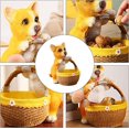 thumbnail image 3 of Puppy Statue with Basket Key Sundries Storage Box Table Dog Resin Home Decoration Statue Outdoor Decor Garden Succulent Flower Pot Yellow, 3 of 5