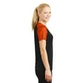 thumbnail image 3 of Sport-Tek Ladies CamoHex Colorblock V Neck Tee-4XL (Black/ Neon Orange), 3 of 6