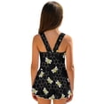 thumbnail image 5 of COEQINE Girls One Piece Tankini Swimsuit with Full Coverage Skirt and Inner Brief, Soft Scoop Neck Swimwear, Secure Fit Comfortable Bathing Suit for 8-9 Years, Black Honeycomb Bee Print, 5 of 8