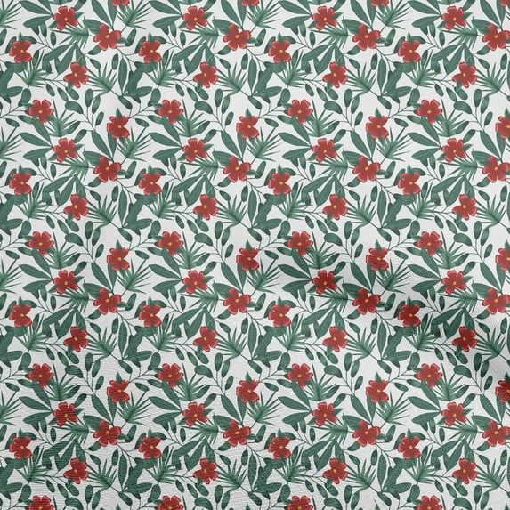 oneOone Cotton Flex Teal Green Fabric Florals Craft Projects Decor Fabric Printed By The Yard 40 Inch Wide