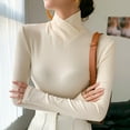 thumbnail image 7 of Arlun Women's Thermal Turtleneck Sweaters Stretchy Slim Fit Long Sleeve Pullover Sweater Soft Comfortable Lightweight Solid Color Fitting Base Layer Sweater Tops White XL, 7 of 7