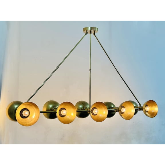 10 Light Modern Raw Brass Chandelier Light Fixture | Sputnik Light | Table Light | Ceiling Light | Sputnik Chandelier Light Fixture