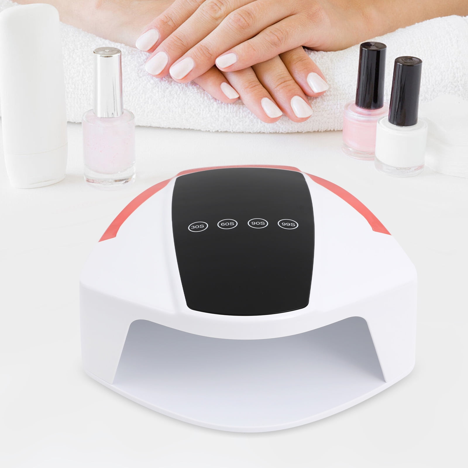 96W ABS Cordless Wireless Rechargeable LED Manicure Desk Lamp Automatic Sensor UV LED Nail Dryer White + Red + Black