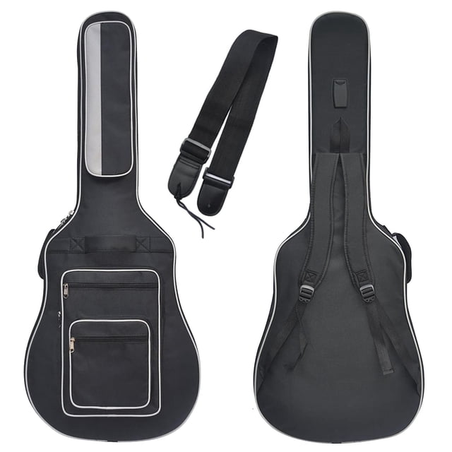 Tosnail 41 Inch Full Size Padded Acoustic Guitar Gig Bag with Backpack Shoulder Strap, 2 Carry Handle & 5 Pockets - Bonus Guitar Strap