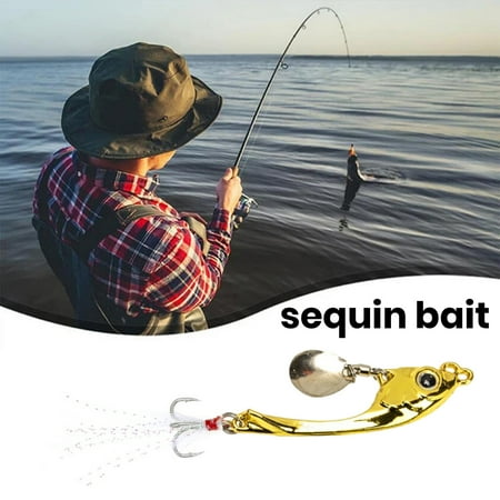 Duixinghas 15g/10g/7g Fishing Spinner Artificial Lure with Treble Hook Rustproof Realistic Looking Metal Minnow Popper Crank Bait Fake Lure