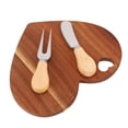 thumbnail image 1 of Juego De Cortador De Tenedor Y Tabla De Queso Con Forma De Corazón, Plato De Madera Para Charcutería, Tabla De Pan Con Orificio Para Colgar Para Cocina, 1 of 7