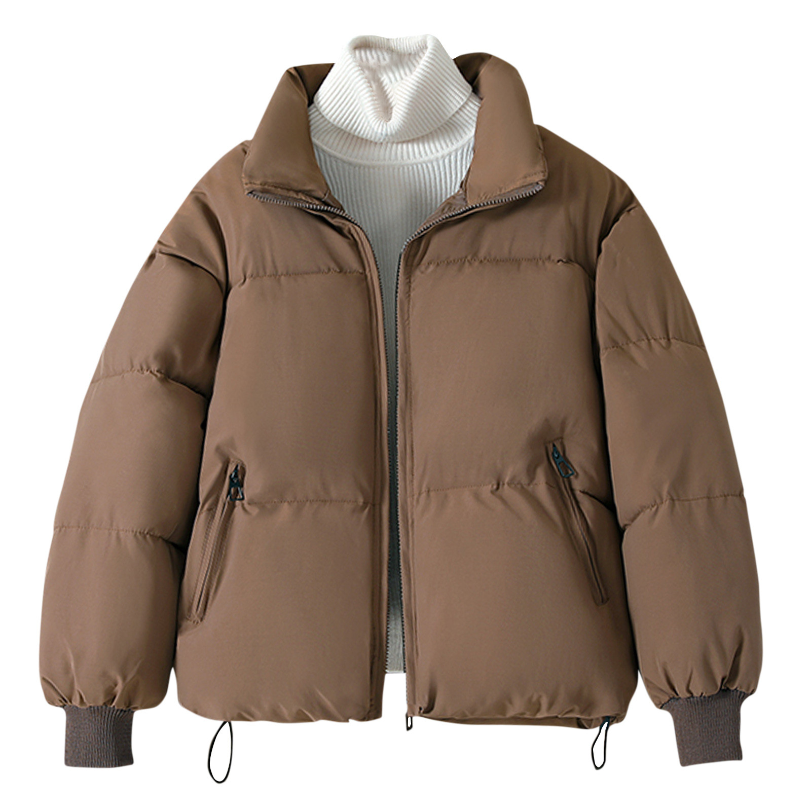 Veste Matelassée Grande Taille Pour Femme - Automne/printemps - Coupe Régulière Décontractée - Plusieurs Coloris