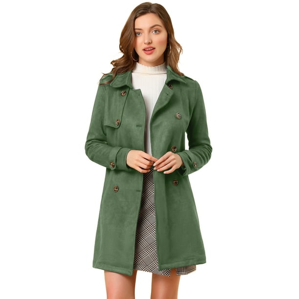 Día de San Patricio Chaqueta De Gabardina De Gamuza Sintética Con Muesca Para Mujer Blazer De Solapa Pico Con Solapa De Tormenta Verde M