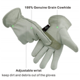 thumbnail image 4 of Doble piel vacuno trabajo jardineria, corte, construccion, guantes moto muñequera elastica, unisex MFZFUKR CPB-US-DYP714-4, 4 of 5