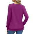 thumbnail image 4 of Fantaslook V Neck Sweatshirts for Women Casual Long Sleeve Shirts Button Pullover Tops Fashion Fall Outfits, 4 of 7