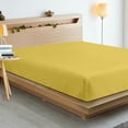 thumbnail image 4 of ROYALE LINENS 300 Thread Count 100% Long Staple Combed Cotton Sheet Set - 4 Piece Queen Bed Sheets - 1 Fitted, 1 Flat & 2 Pillow Cases - Soft Cool & Crisp Sheet Set (Queen, Yellow), 4 of 13