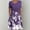 Purple, variant on ZKCCNUK Women's Summer Casual Round Neck Short Sleeve Folding Floral Printed Dresses Wedding Guest Dresses for Beach Party