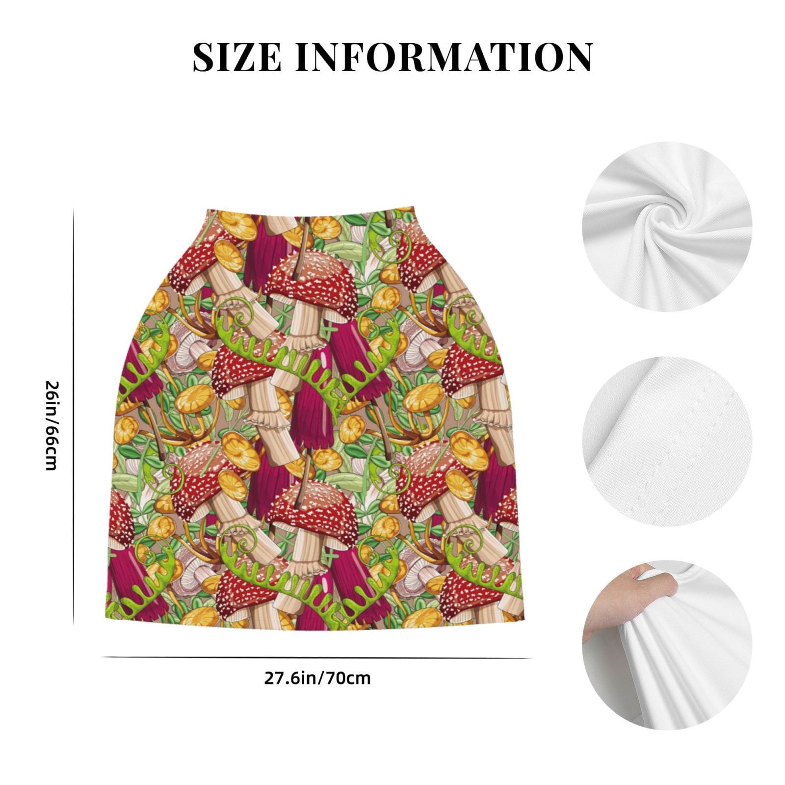 Fotbe Colored Large Mushrooms and Leaves Pattern Car Seat Covers for Babies, Nursing Breastfeeding Cover Infant Carseat Canopy, Soft Stretchy Carrier Cover