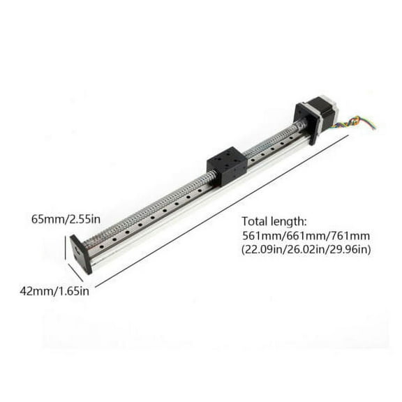 23.6" CNC Linear Guide Rail Slide Stage Actuator Ball Screw Stroke Nema23 Motor