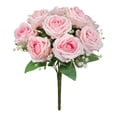 thumbnail image 2 of Artificial Roses Flowers, Silk Fake Pink Roses with Stems Realistic Bouquets for Wedding Centerpiece Holiday Decorations Home Decor Party Crafts DIY, 12.2", 2 of 6