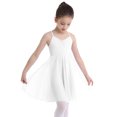 thumbnail image 4 of CHICTRY Little Girls Ballet Lyrical Dance Dress Chiffon Gymnastics Camisole Leotard White 10-12, 4 of 7