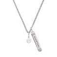 thumbnail image 1 of Delight Jewelry Crystal Clear Channel Drop Silvertone Guardian Angel Bar Charm Necklace, 23", 1 of 4