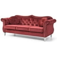 thumbnail image 3 of Home Square 2-Piece Furniture Set with Sofa and Loveseat in Burgundy, 3 of 11