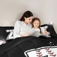 thumbnail image 5 of Manfei Baseball Sport Bedding Comforter Set 2pcs for Kids Teens, Black White Twin Comforter Sets, Monogrammed Letter Z Bedding Set, Luxury Bedroom Decor, 5 of 8