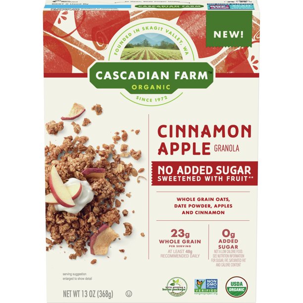 Cascadian Farm Organic Granola, Cinnamon Apple 13oz ...